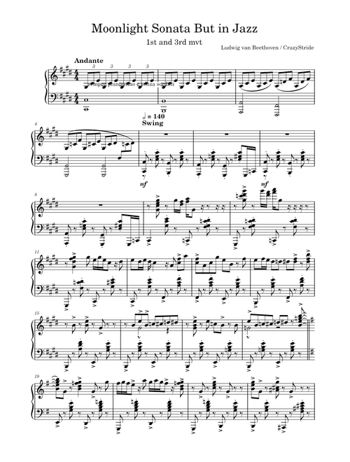 Moonlight Sonata But in Jazz – Crazystride