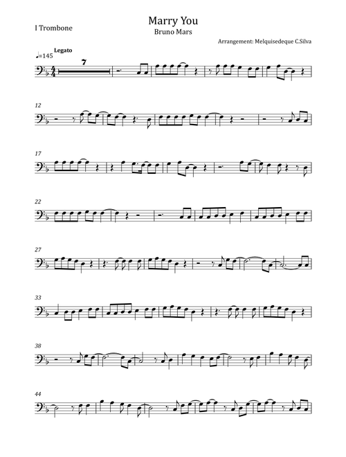Marry You (Arr. Melquisedeque C.Silva) - Bruno Mars (Trombone Solo)
