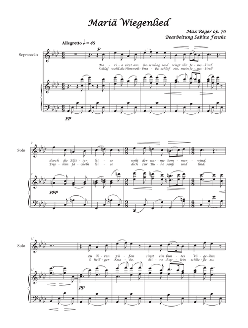 Mariae Wiegenlied (Maria’s Lullabye) (Arr. Sabine Fenske) - Berliner Mozart-Chor, Doerthe Maria Sandmann, Berliner Mozartinum, Sabine Fenske (Choral, SATB)