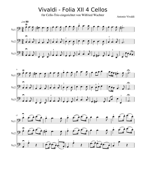 Vivaldi - Folia XII 4 Cellos