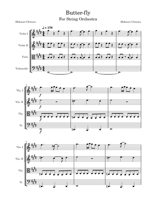 Butterfly – 和田光司 (For String Orchestra)