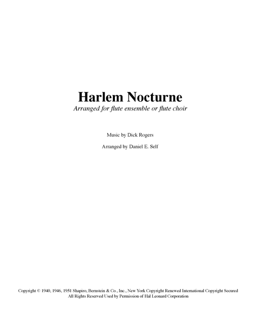 Harlem Nocturne (Arr. Daniel E. Self) - Earle Hagen (Woodwind Ensemble)