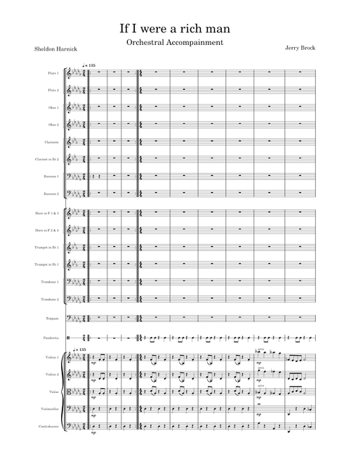 If I Were A Rich Man (from Fiddler On The Roof) - Orchestral Accompainment