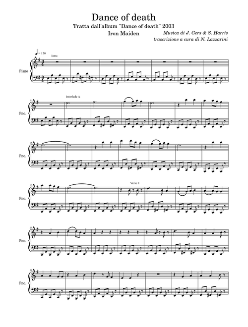 Dance of death - Iron Maiden for piano