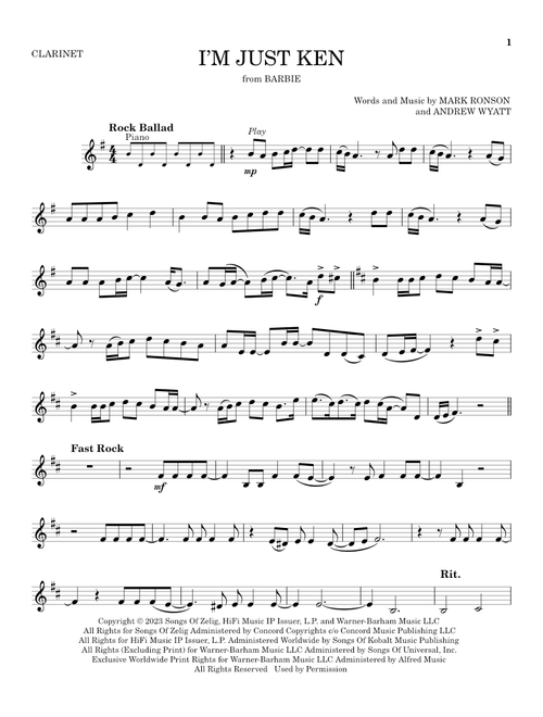 I'm Just Ken (from Barbie) - Ryan Gosling (Clarinet Solo)