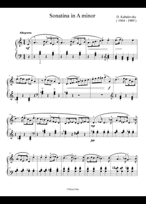 Sonatina – Dmitry Kabalevsky Sheet Music for Saxophone