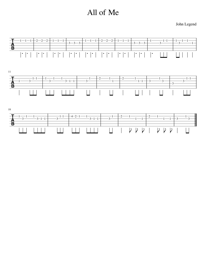 All of me simple guitar chords hot sale