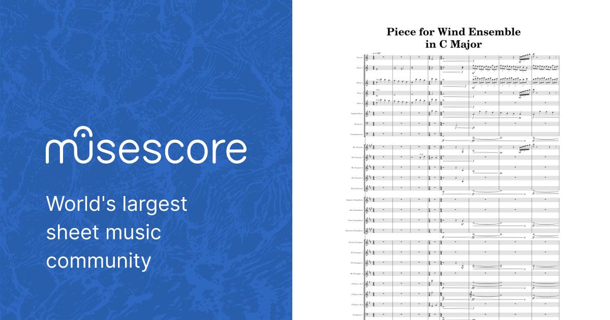 Piece for Wind Ensemble in C Major Sheet music for Piano, Trombone