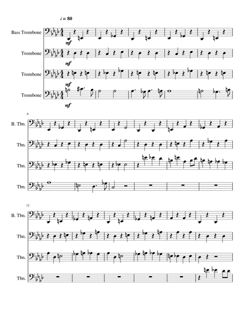 Five Nights at Freddy's Theme Trombone Quartet