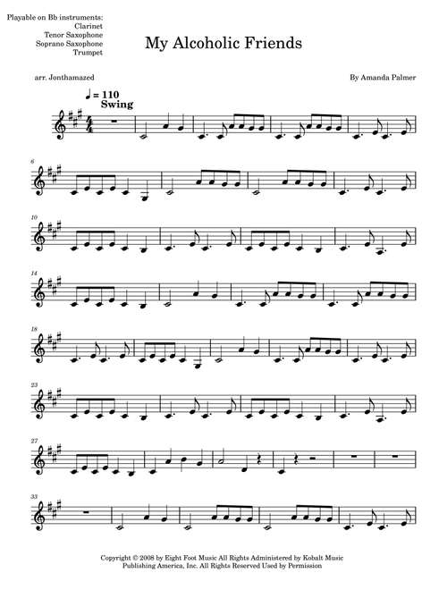 My Alcoholic Friends (Arr. Jontheamazed) - Dresden Dolls (Clarinet Solo)