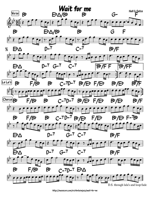 Wait for me (Hall & Oates) leadsheet