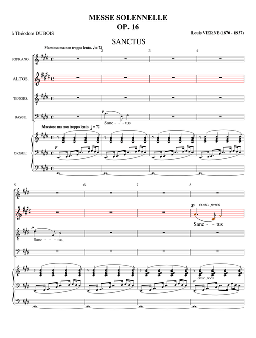 Messe Solennelle En Ut Mineur , 3 Sanctus (Alto voice) - Louis Vierne