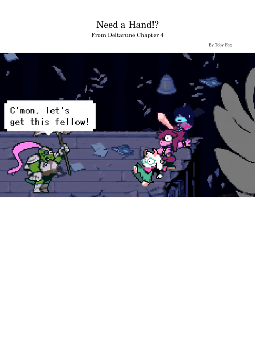 Need a hand!? – Toby Fox | Deltarune Chapter 4 OST