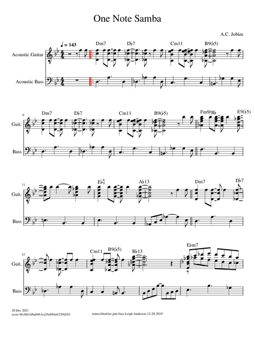 One Note Samba – Antonio Carlos Jobim