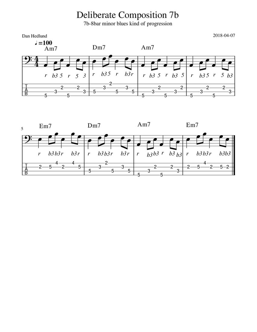Sheet music for Bass guitar (Solo