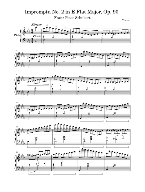 Schubert - Impromptu No. 2 in E Flat Major, Op. 90