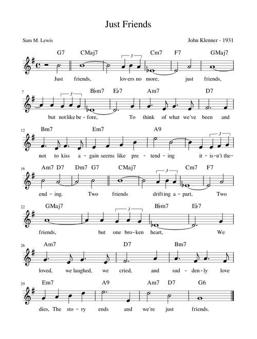 Just Friends (Leadsheet)