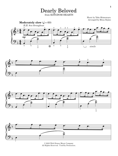 Dearly Beloved (from Kingdom Hearts) (arr. Mona Rejino) - Yoko Shimomura (Educational Piano)