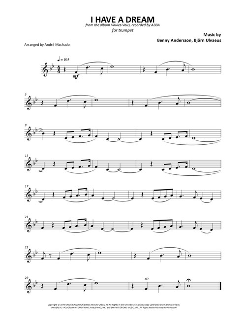 I Have A Dream (Arr. André Machado) - ABBA (Trumpet Solo)