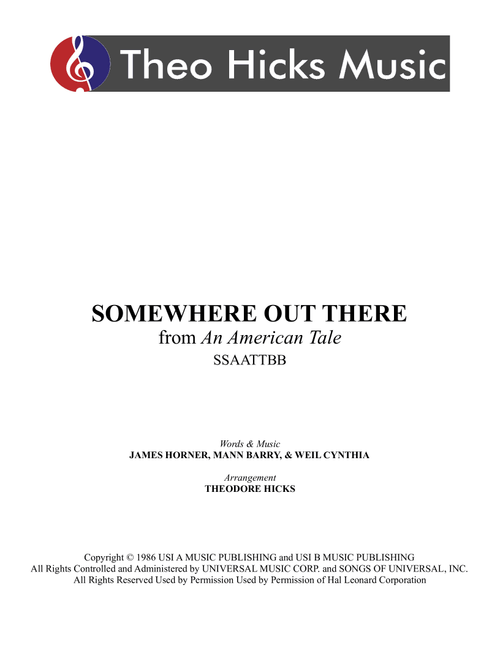 Somewhere Out There (Arr. Theodore Hicks) - Linda Ronstadt & James Ingram (Choral, SATB)