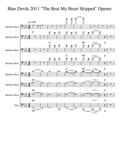 The Beat My Heart Skipped – The Blue Devils Blue_Devils_2011_The_Beat_My_Heart_Skipped_Opener.mscz