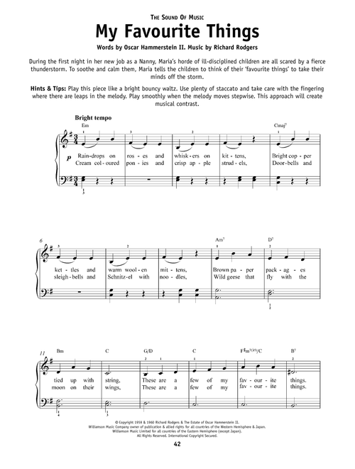 My Favorite Things (from The Sound of Music) - Julie Andrews (Really Easy Piano)