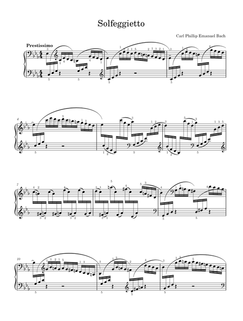 Solfeggietto — C. P. E. Bach