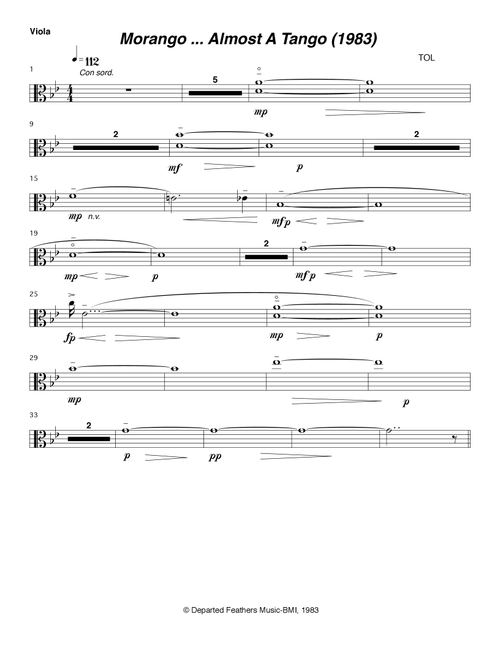 Morango ... almost a tango (1983) viola - Thomas Oboe Lee (String Quartet)
