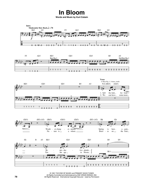 In Bloom - Nirvana (Bass Tab)