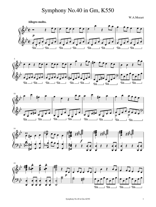 W.A.Mozart - Symphony No.40 in Gm, K.550 1st mvt