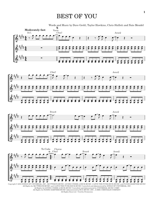 Best Of You - Foo Fighters (Guitar Ensemble)