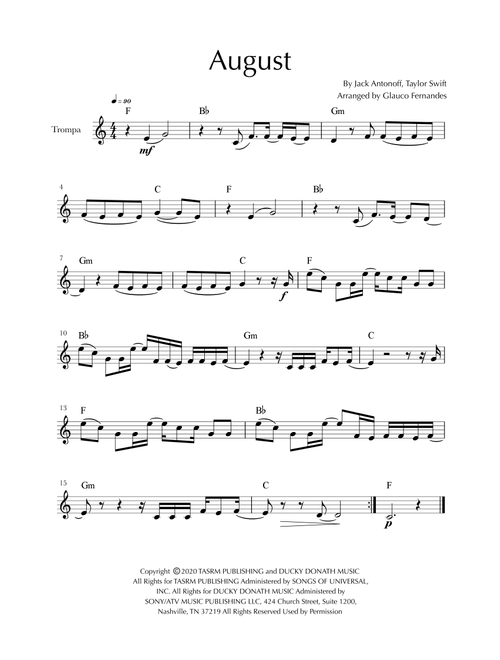 August (Arr. Glauco Fernandes) - Taylor Swift (French Horn Solo)