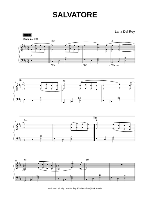 Salvatore - Lana Del Rey (Piano)