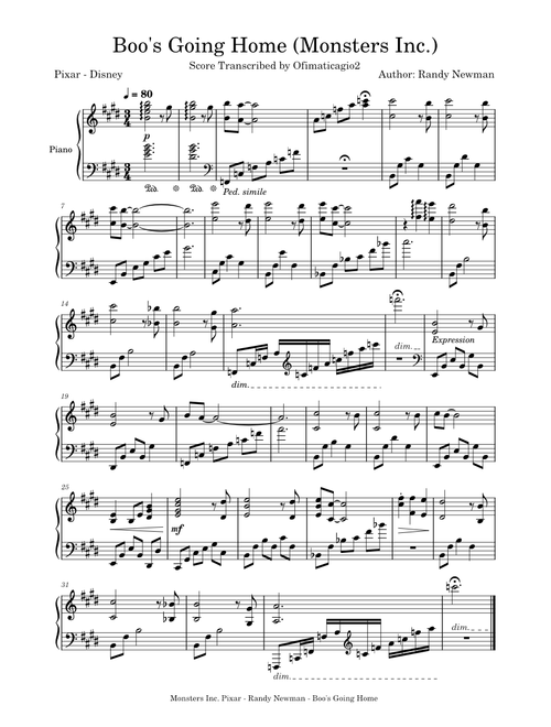 Boo's Going Home by Monsters Inc. | Randy Newman | OfimaticaGio2 | V 2.0