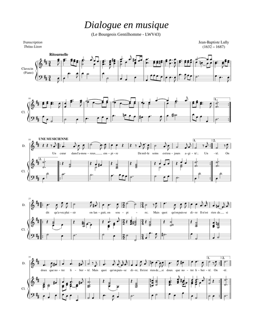 Dialogue en musique (Le Bourgeois Gentilhomme, Lully)