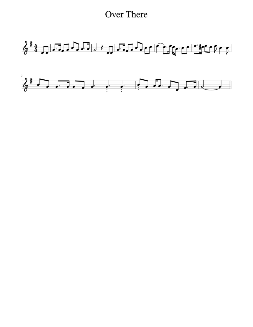 Over There Sheet music for Piano (Solo) Musescore com