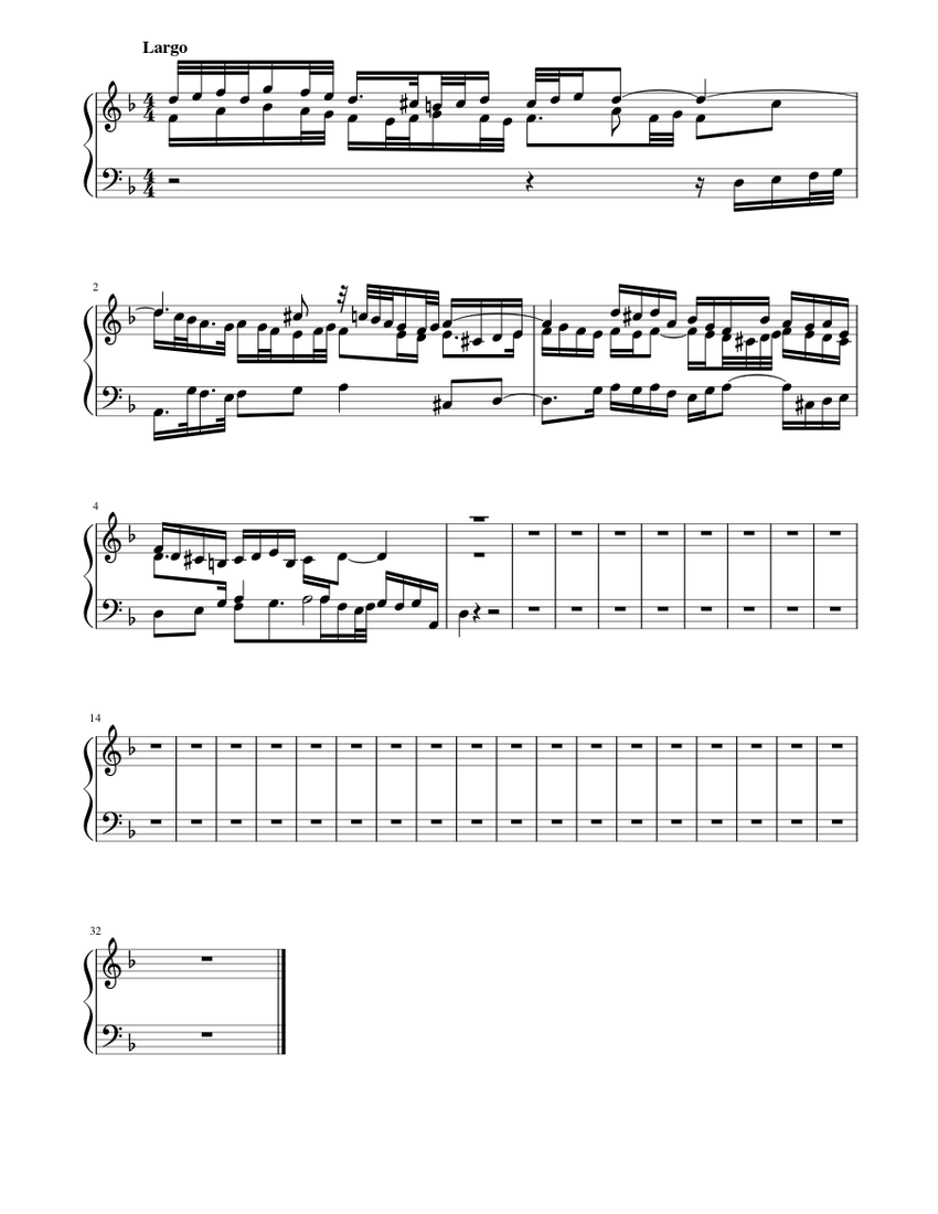 Partita in D Minor 1st Movement (Rewrite Draft) Sheet music for