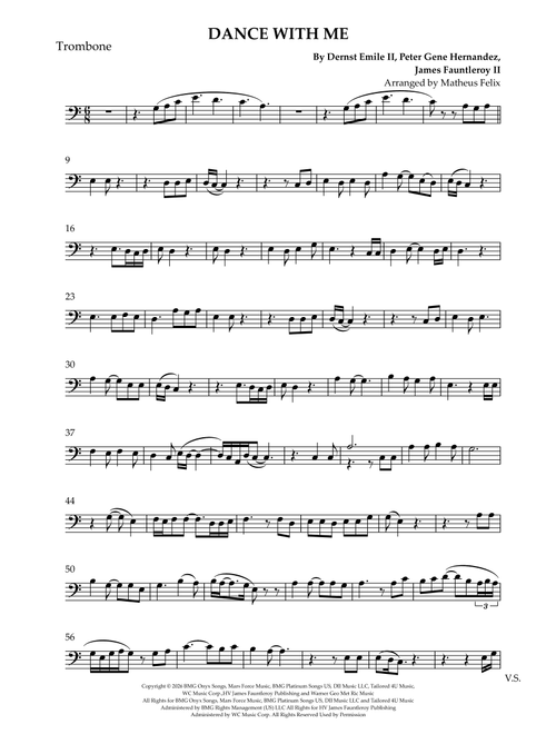 Dance With Me (Arr. Matheus Felix) - Bruno Mars (Trombone Solo)