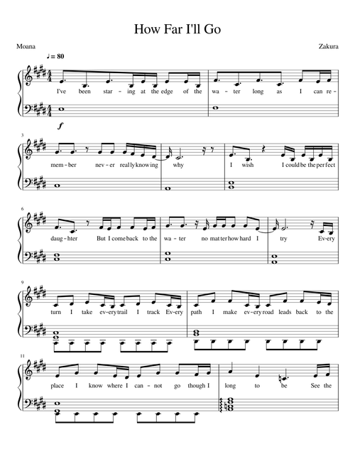How Far I'll Go - Moana