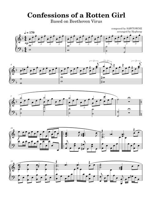 hyphenp | Free sheet music | Download PDF or print on MuseScore.com
