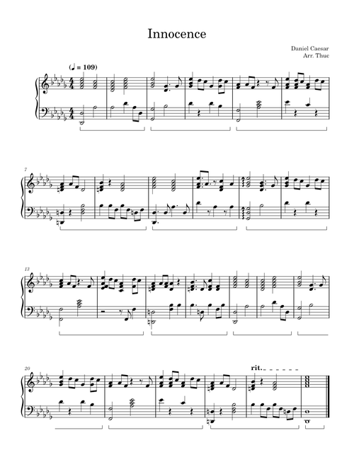 Innocence - Daniel Caesar (Piano Solo)