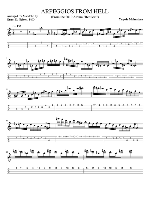 ARPEGGIOS FROM HELL Mandolin
