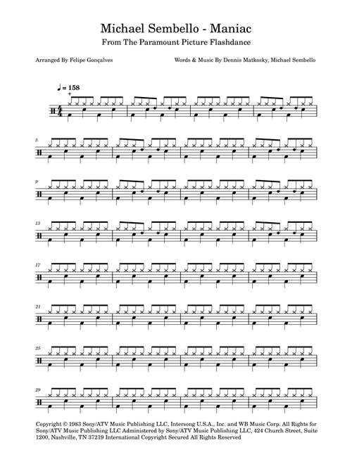 Maniac (Arr. The Ninja) - Michael Sembello (Drums)