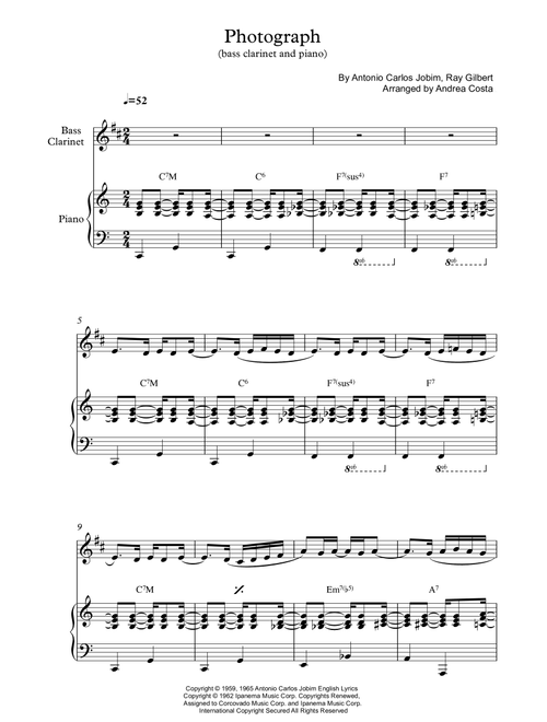 Photograph (Arr. Andrea Costa) - Astrud Gilberto (Instrumental Duet)
