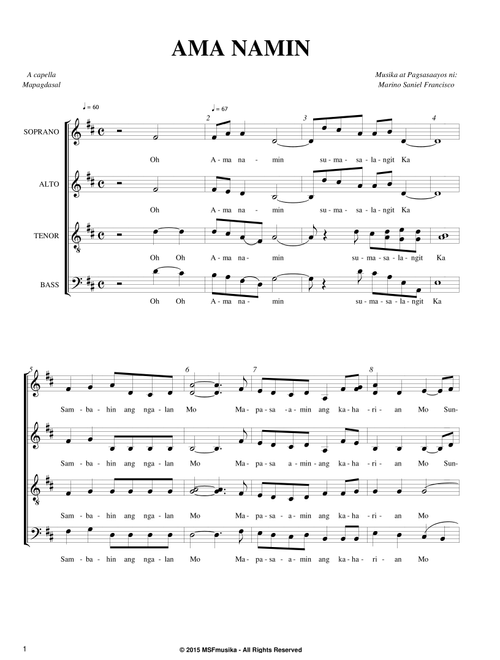 Ama Namin - Marino S. Francisco (Choral, Mixed)