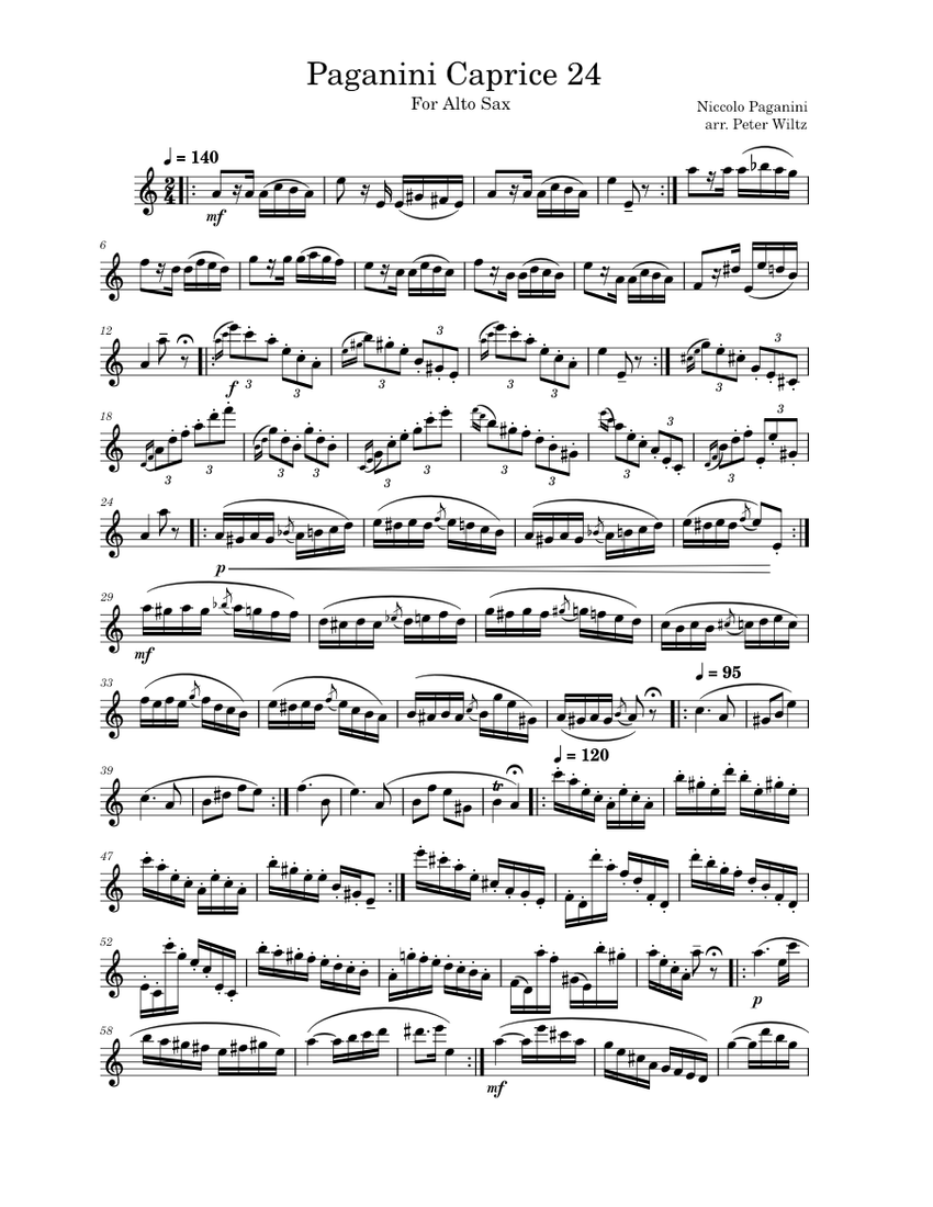 Caprice 24 Niccolò Paganini Paganini Caprice 24 Sheet music for
