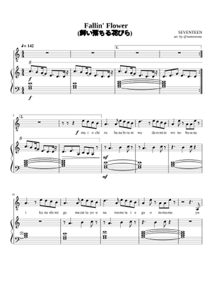 SEVENTEEN - 舞い落ちる花びら (Fallin' Flower) for Piano Solo Sheet