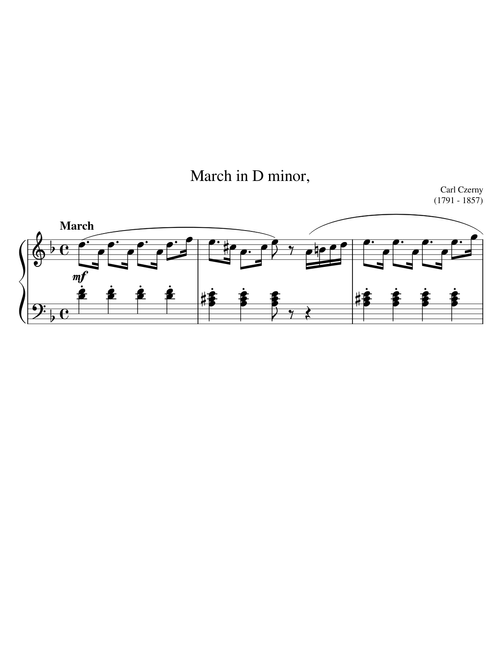 (1791 - 1857) Carl Czerny - March in D minor,
