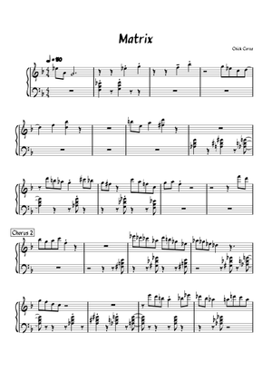 Play Official version of Matrix Sheet Music by Chick Corea for Piano ...