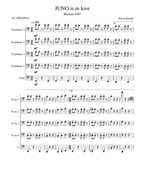 JUNO is in love for trombone quintet